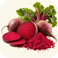 Whole, sliced and powdered beetroot